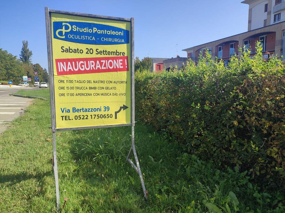 Cavalletto per l'inaugurazione dello Studio Pantaleoni a Guastalla